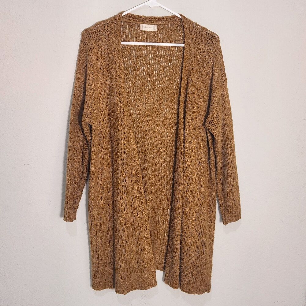 Alter'd State Cardigan Sweater S/M Brown Open Front‎ Long Sleeve Boho Knit